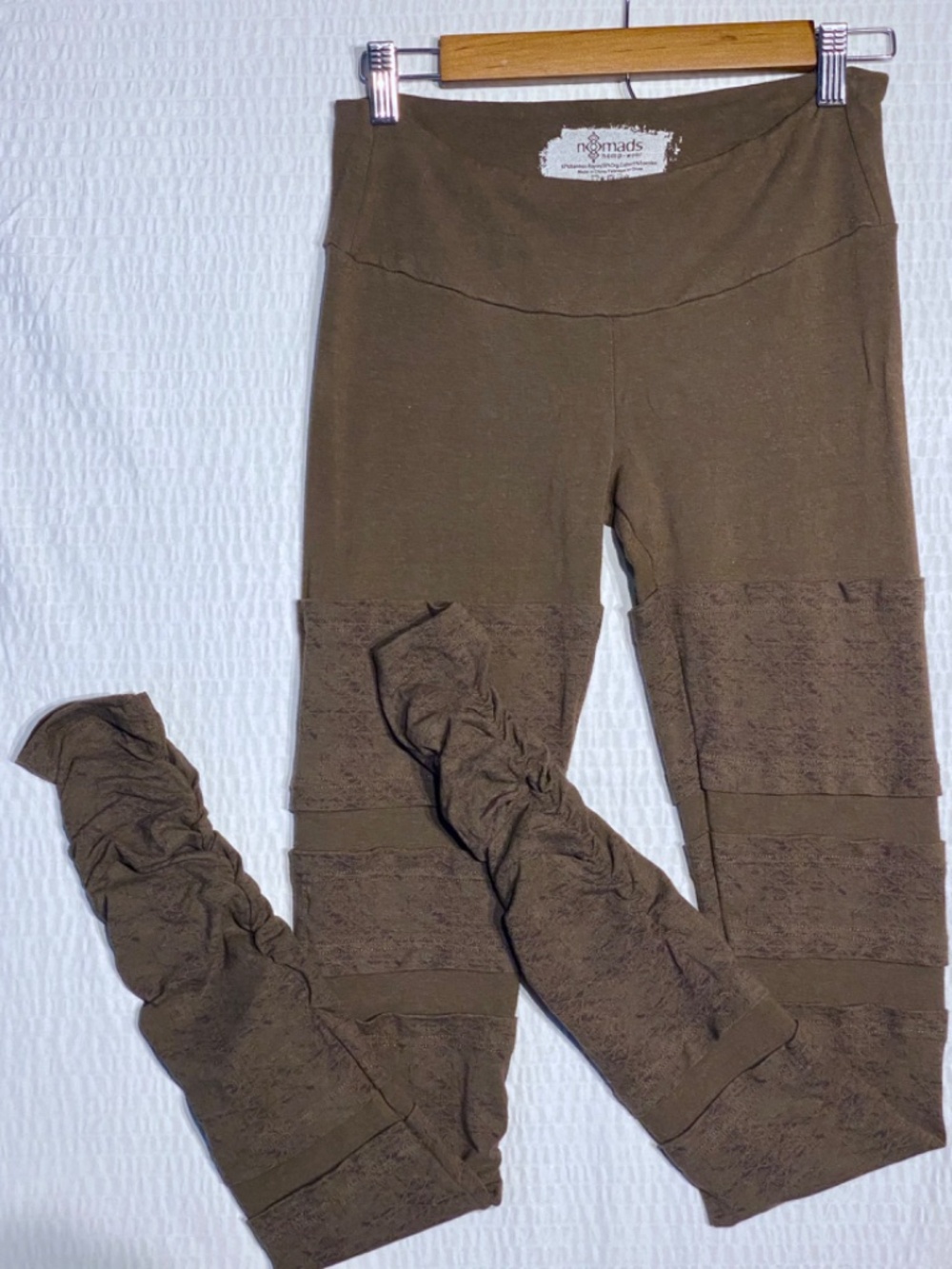 Nomads Hemp Wear Bamboo Leggings Brown Ruched Moto Small